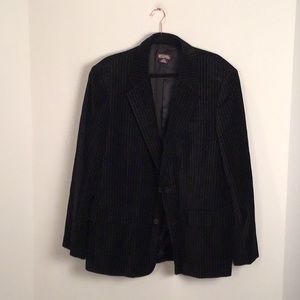 Michael Kors black pinstripe velvet blazer, sports coat, size 42R